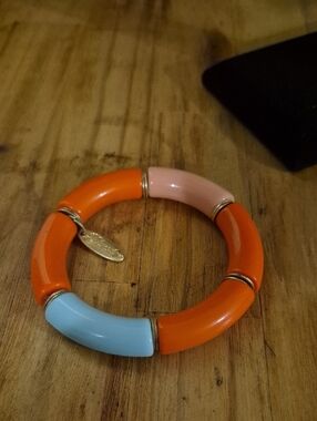 Plunder Orange, Pink & Blue Chunky Stretch Bracelet